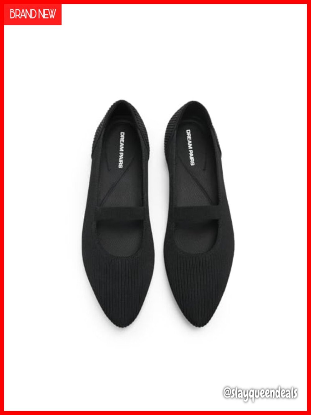 Women's Pointed Toe Mary Jane Flats Knit Slip-On Dressy Comfort Shoes